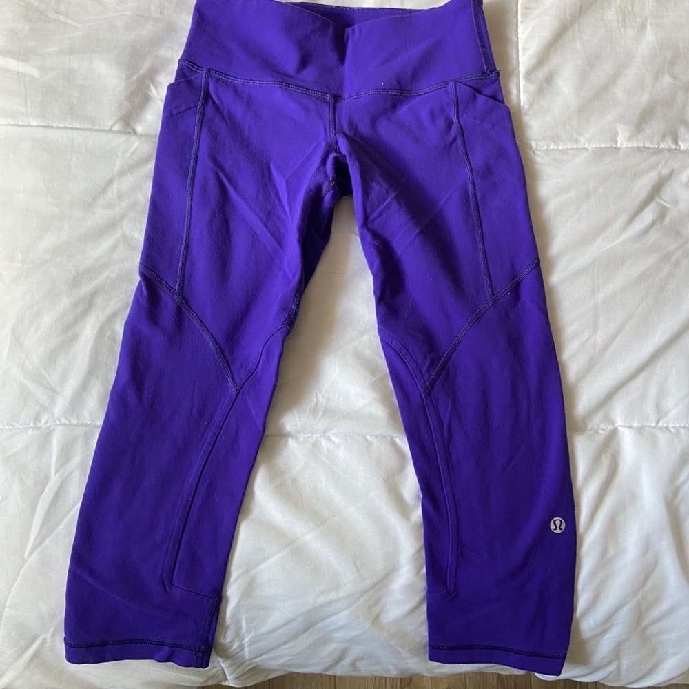 Purple cropped lululemon leggings